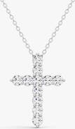 SEREIA OFFICIAL 14K Gold 0.75 ct Cross Pendant Necklace With Lab Diamonds