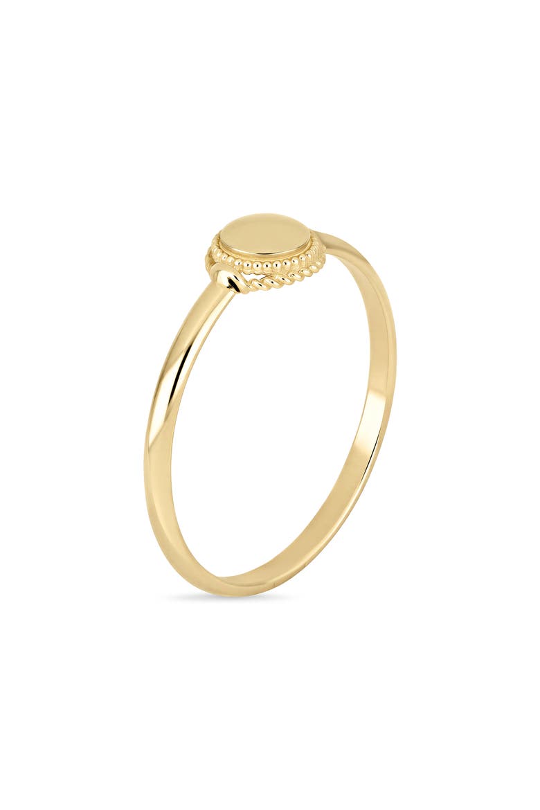 14k Gold Medallion Stackable Ring, Alternate, color, 14KY