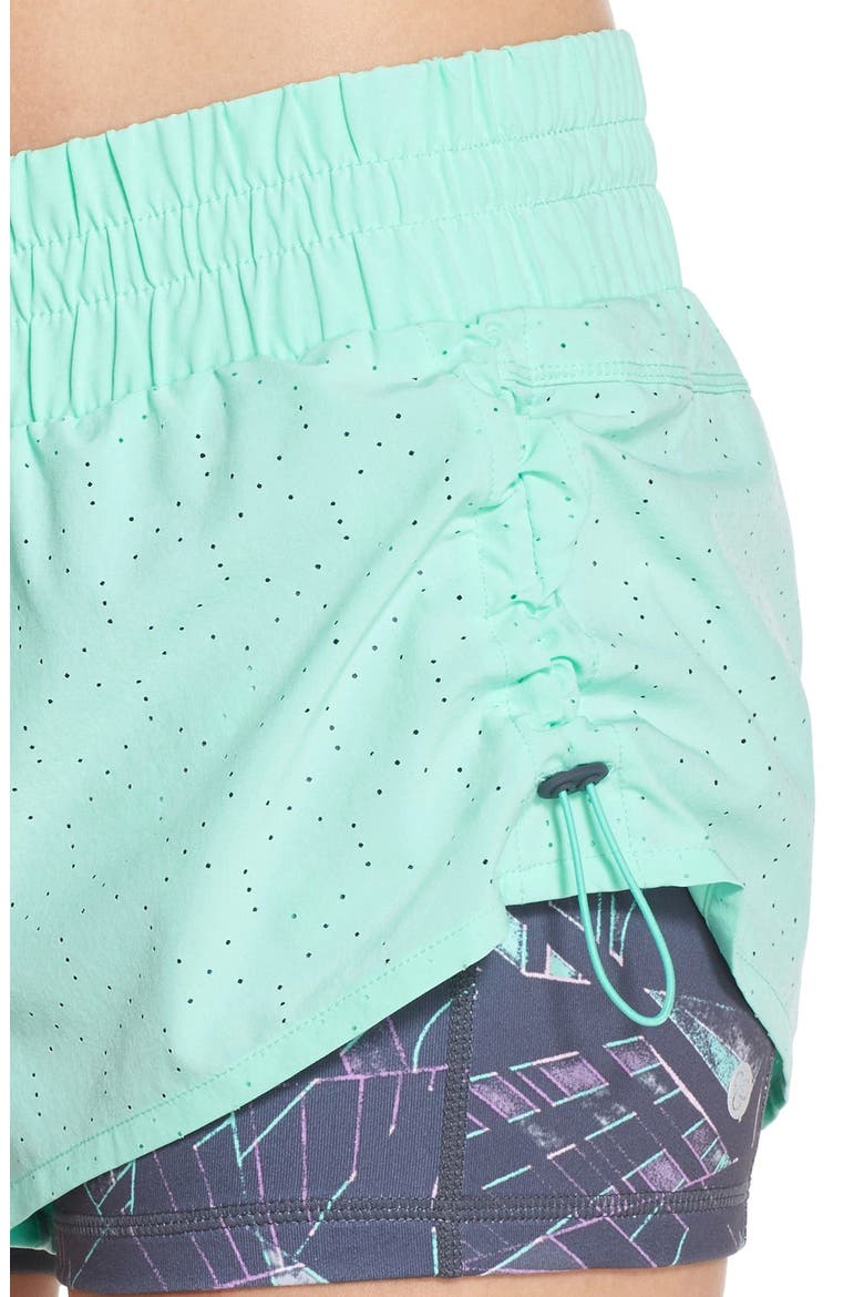 'Twice as Nice' Layered Shorts, Alternate, color, TEAL AERO