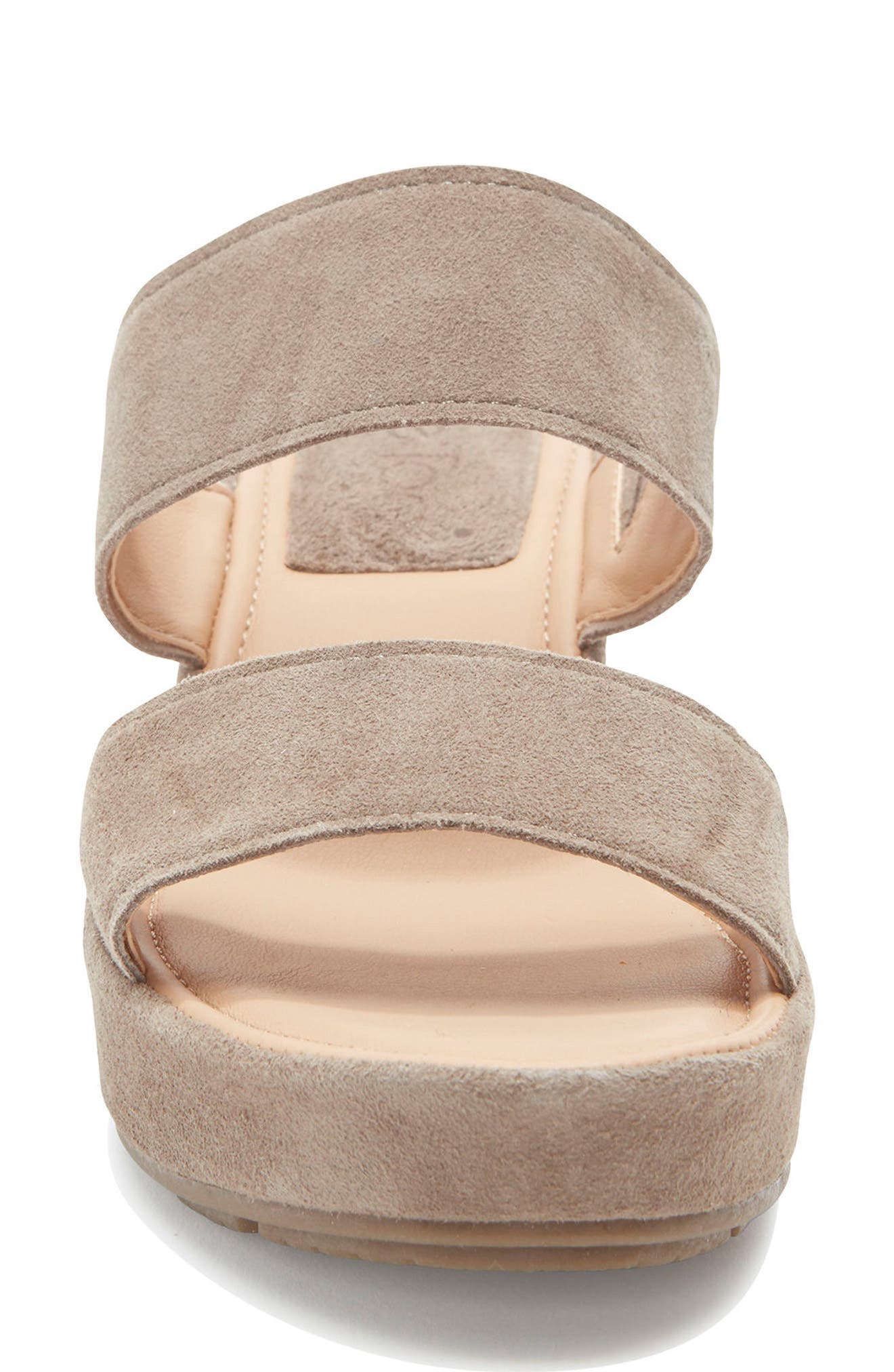 Albany Wedge Sandal, Alternate, color, ALPACA SUEDE