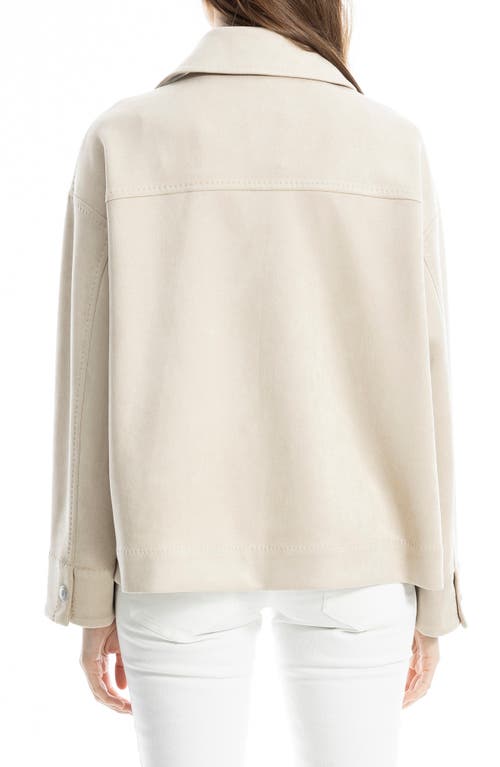Max Studio Faux Suede Jacket In Oyster