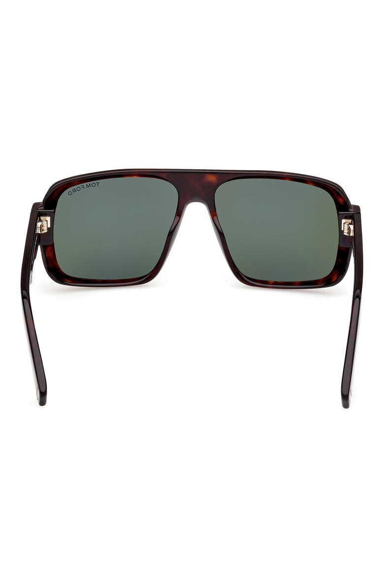 Turner 58mm Navigator Sunglasses, Alternate, color, HAVANA ECO / T LOGO / GREEN