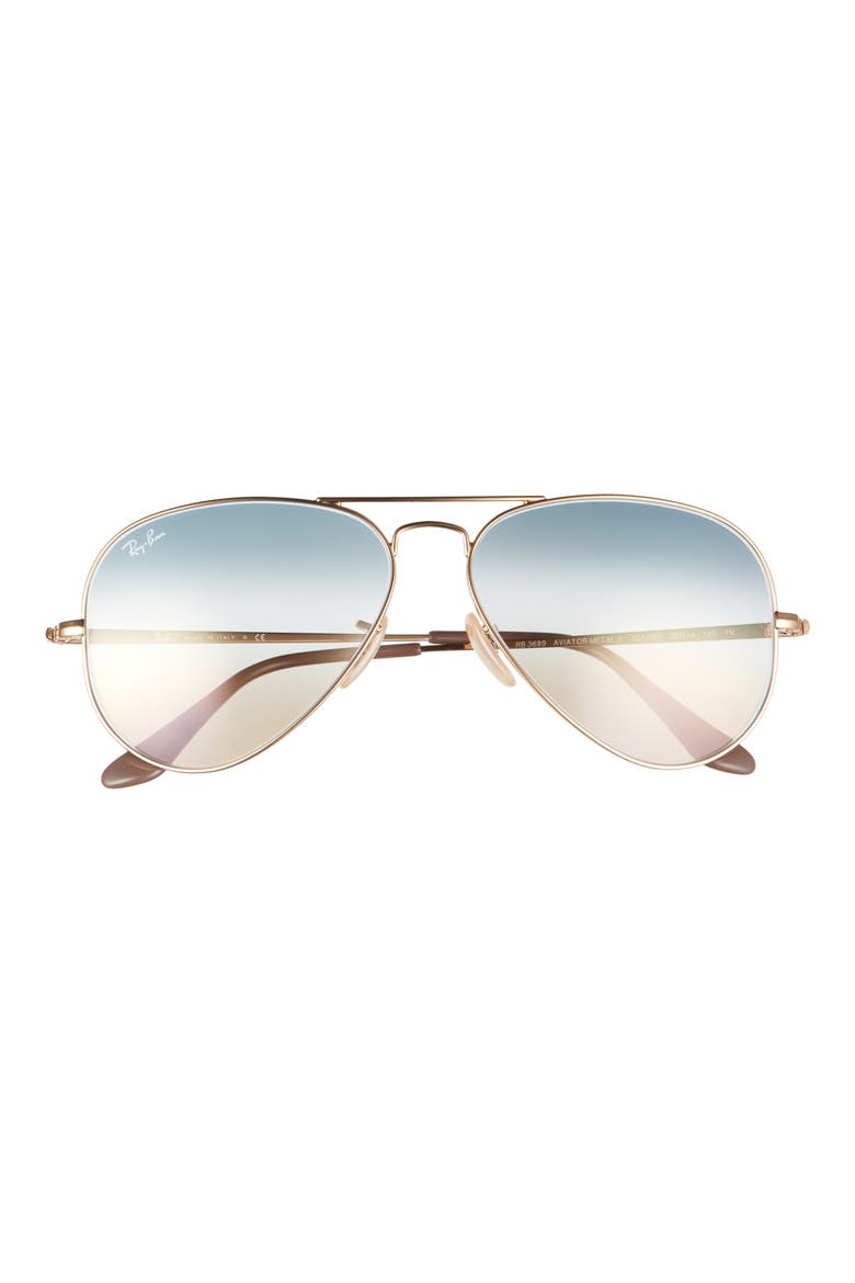 Aviator Metal II 58mm Gradient Pilot Sunglasses, Main, color, ARISTA