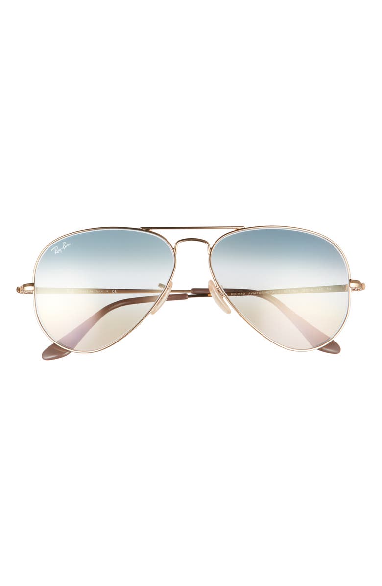 Ray-Ban Aviator Metal II 58mm Gradient Pilot Sunglasses, Main, color, Arista