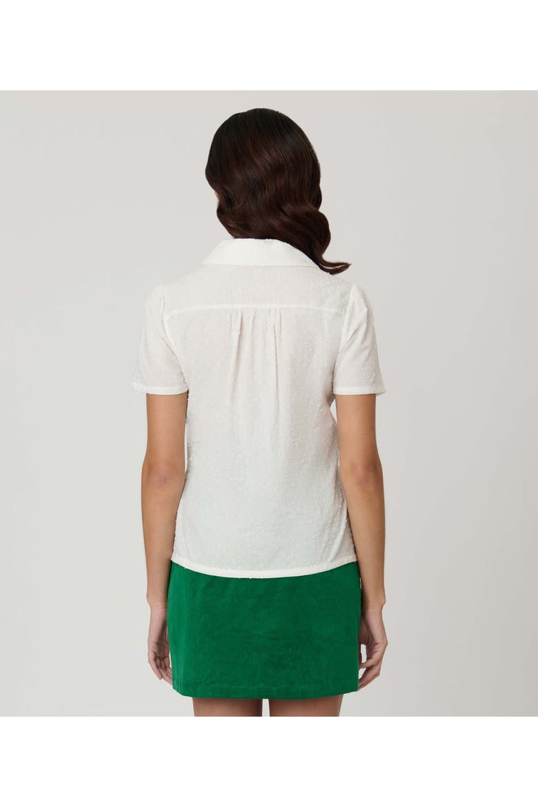 1940s Notched Collar Blouse, Alternate, color, White W/Pocket Detail