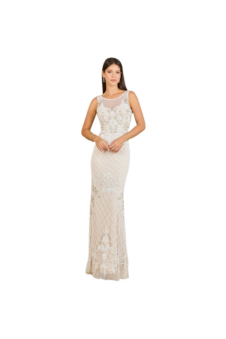 High-Neck Sleeveless Wedding Gown, Main, color, Ivory