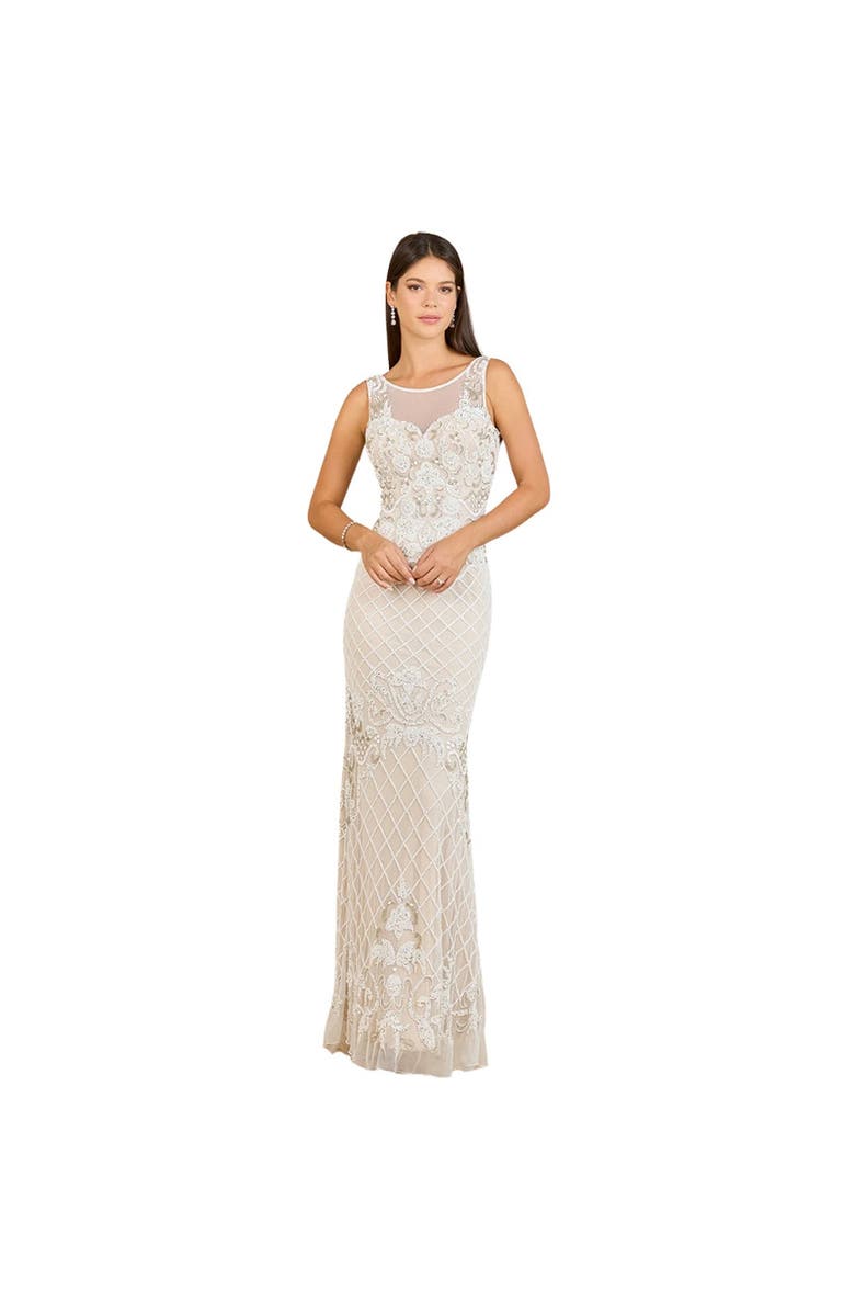 LARA New York High-Neck Sleeveless Wedding Gown, Main, color, Ivory