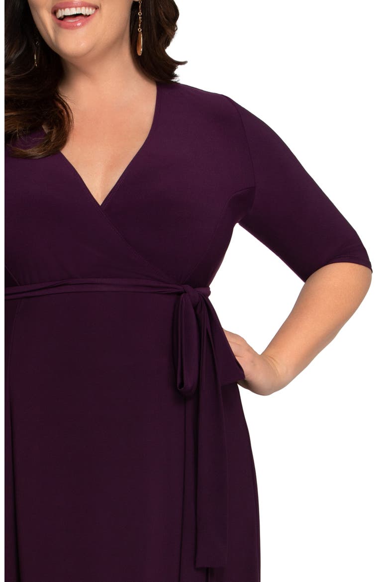 Essential Wrap Dress, Alternate, color, PLUM PASSION