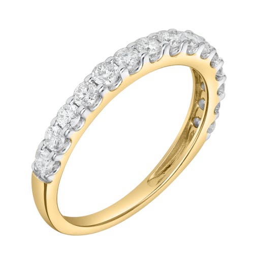 Luvmyjewelry Aimee 14k Gold Round Diamond Studded Half Eternity Band Ring