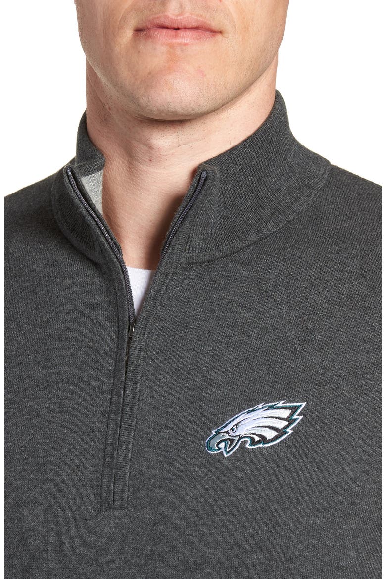 Philadelphia Eagles - Lakemont Regular Fit Quarter Zip Sweater, Alternate, color, CHARCOAL HEATHER