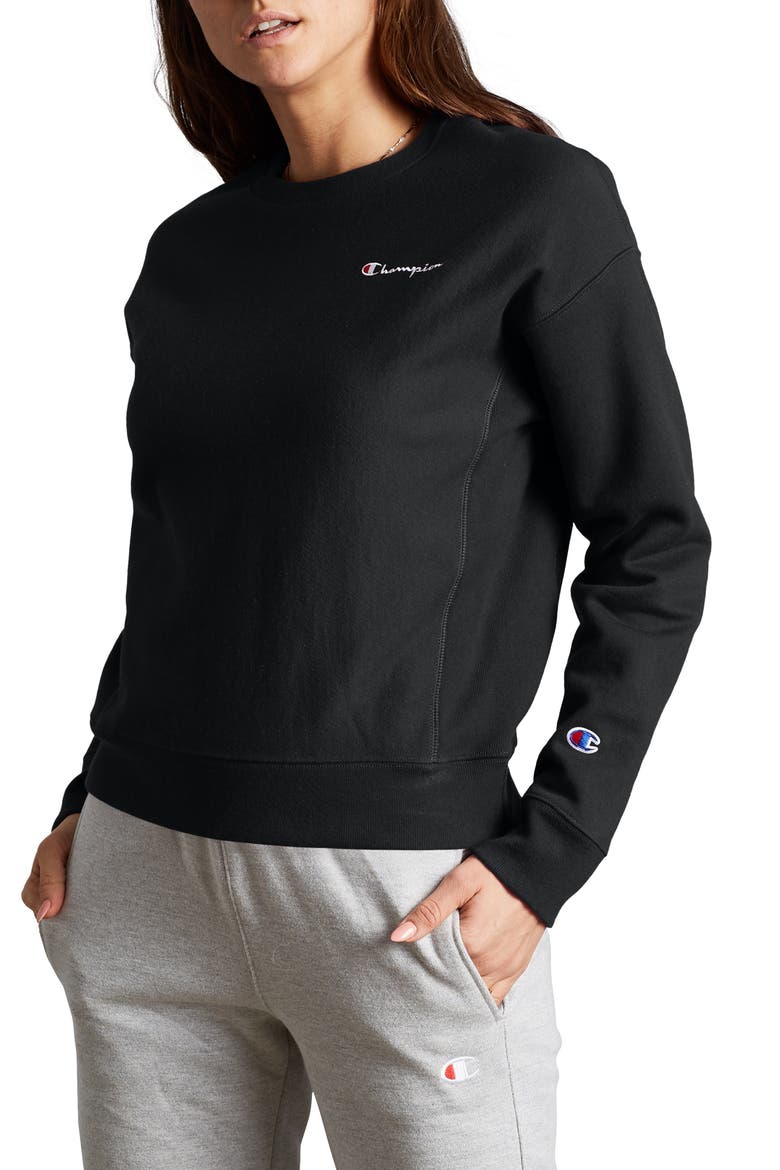 Reverse Weave® Fleece Sweatshirt, Main, color, BLACK