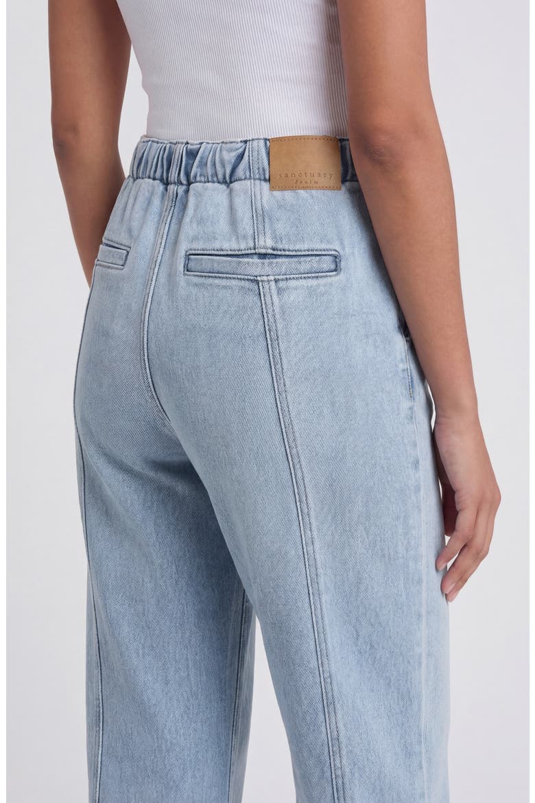 Ekara Drawstring Waist Slim Wide Leg Jeans, Alternate, color, PALE BLEACH LIGHT