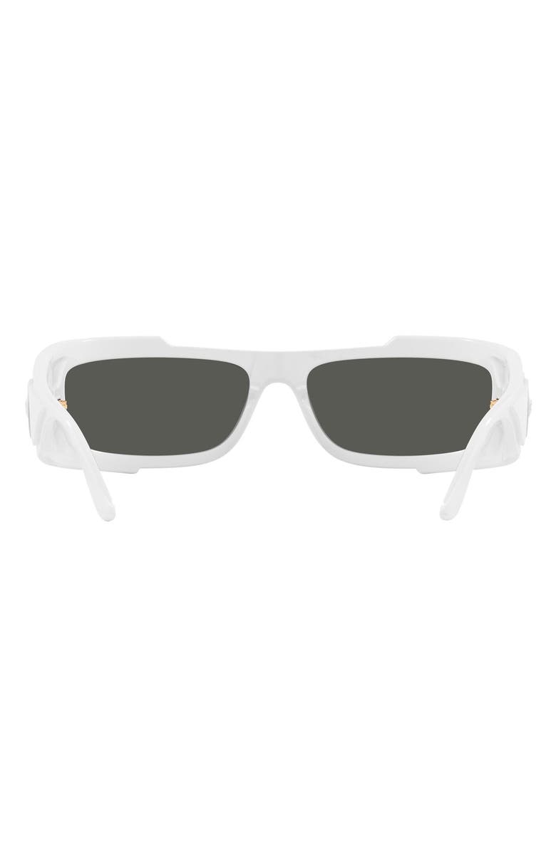 Versace 67mm Rectangular Sunglasses, Alternate, color, White