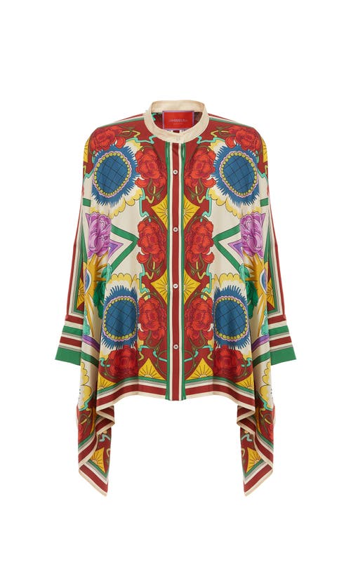 La Doublej La Double J Foulard Printed Silk Shirt In Taormina Placée Ivory