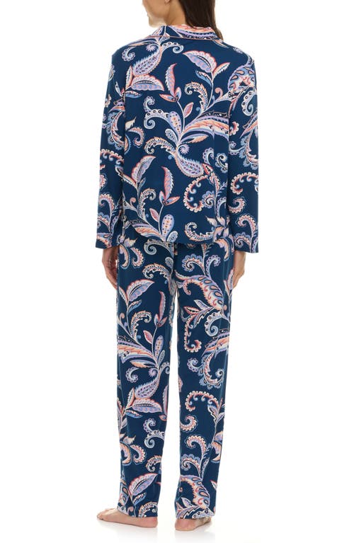 Flora By Flora Nikrooz Lindsey Collared Knit Pajamas In Blue