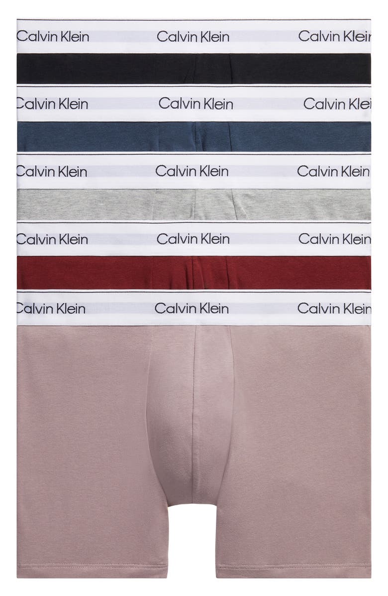 Calvin Klein Assorted 5-Pack Modern Stretch Cotton Performance Boxer Briefs, Alternate, color, 