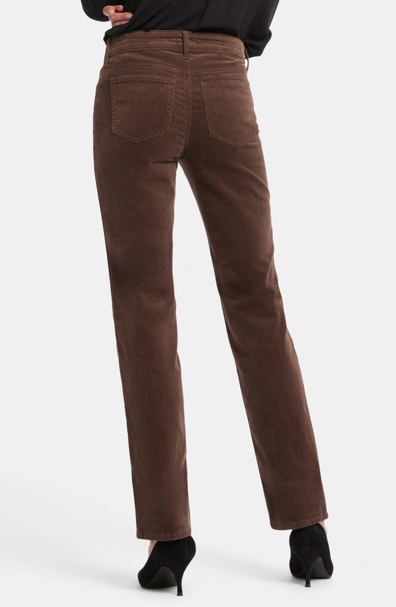 NYDJ Marilyn Corduroy Straight Leg Pants, Alternate, color, Coffee Bean