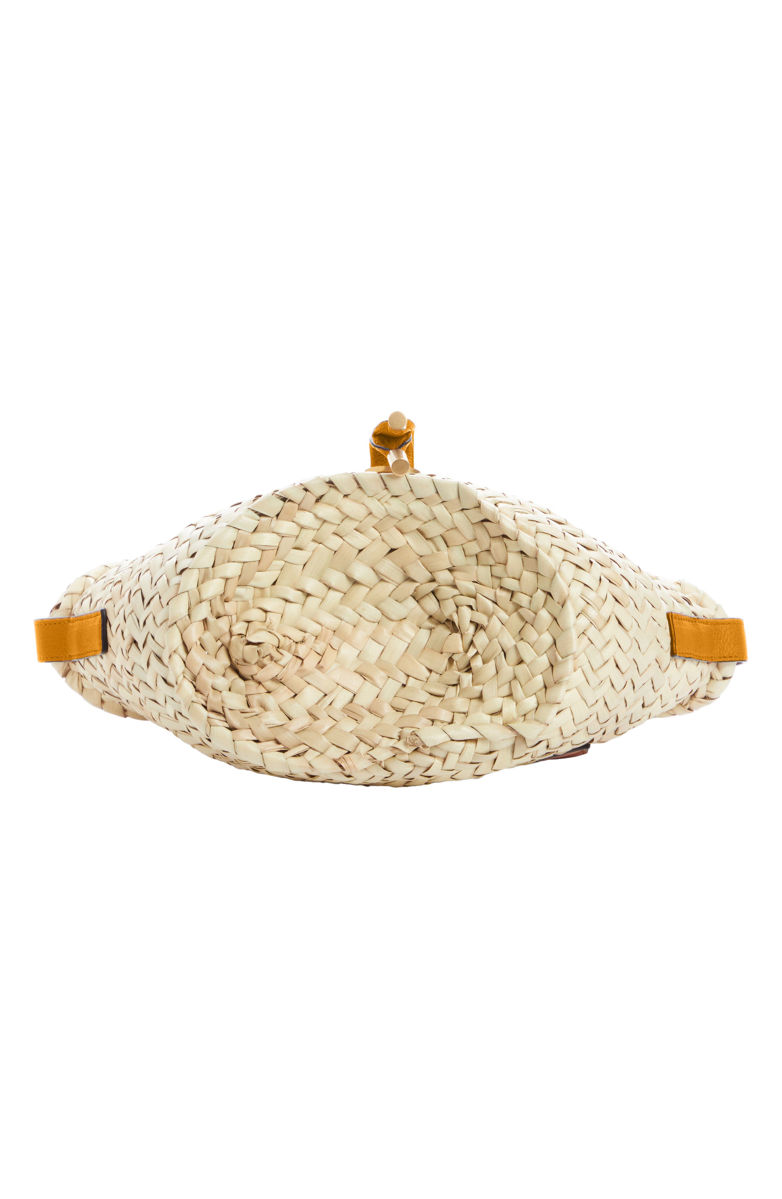 Marcie Leather & Raffia Crossbody Bag, Alternate, color, SUNFLOWER YELLOW