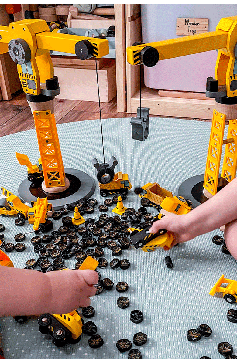 Bigjigs Rail Big Crane Construction Set, Alternate, color, Yellow