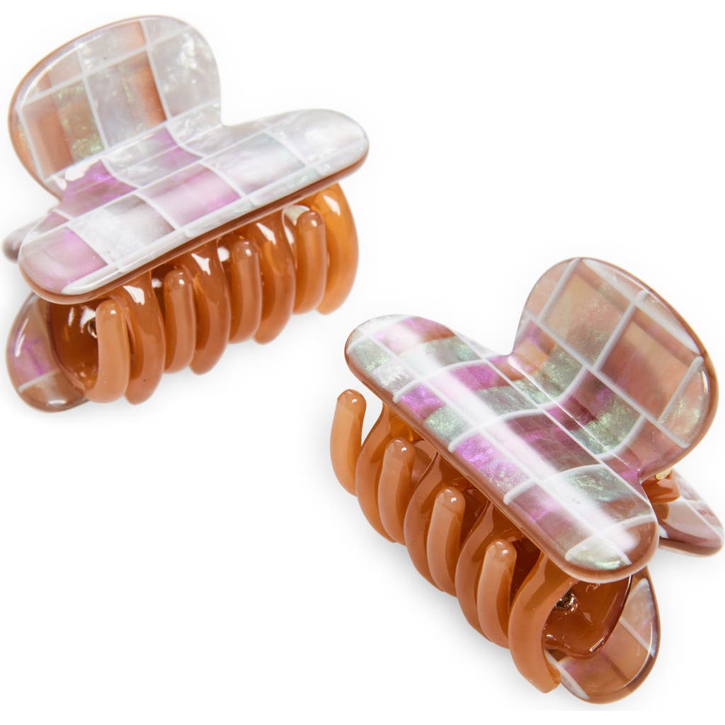 Machete 2-pack Heirloom Claw Clips In Brown Shell Checker
