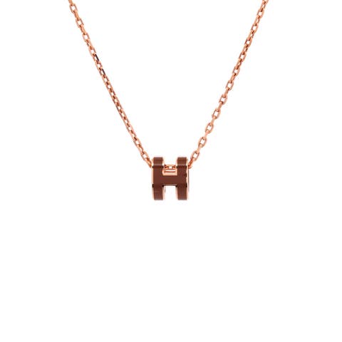 Pop H Pendant Chain Necklace Metal and Enamel Mini