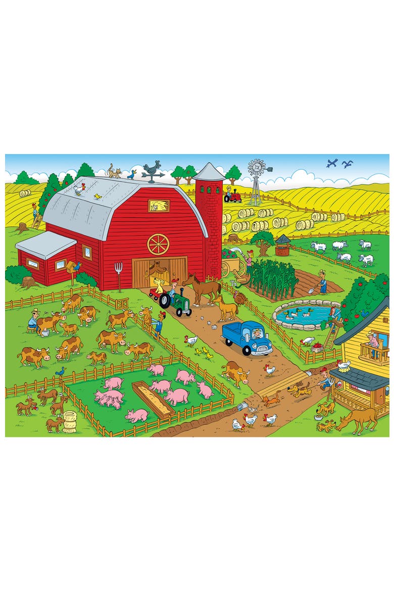 101 Things to Spot Farm 100 Piece Puzzle, Alternate, color, Multicolor