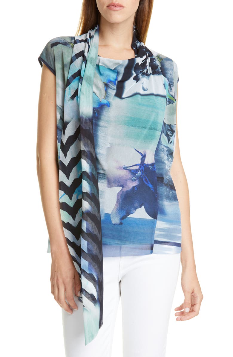 Fuzzi Floral Drape Top, Main, color,