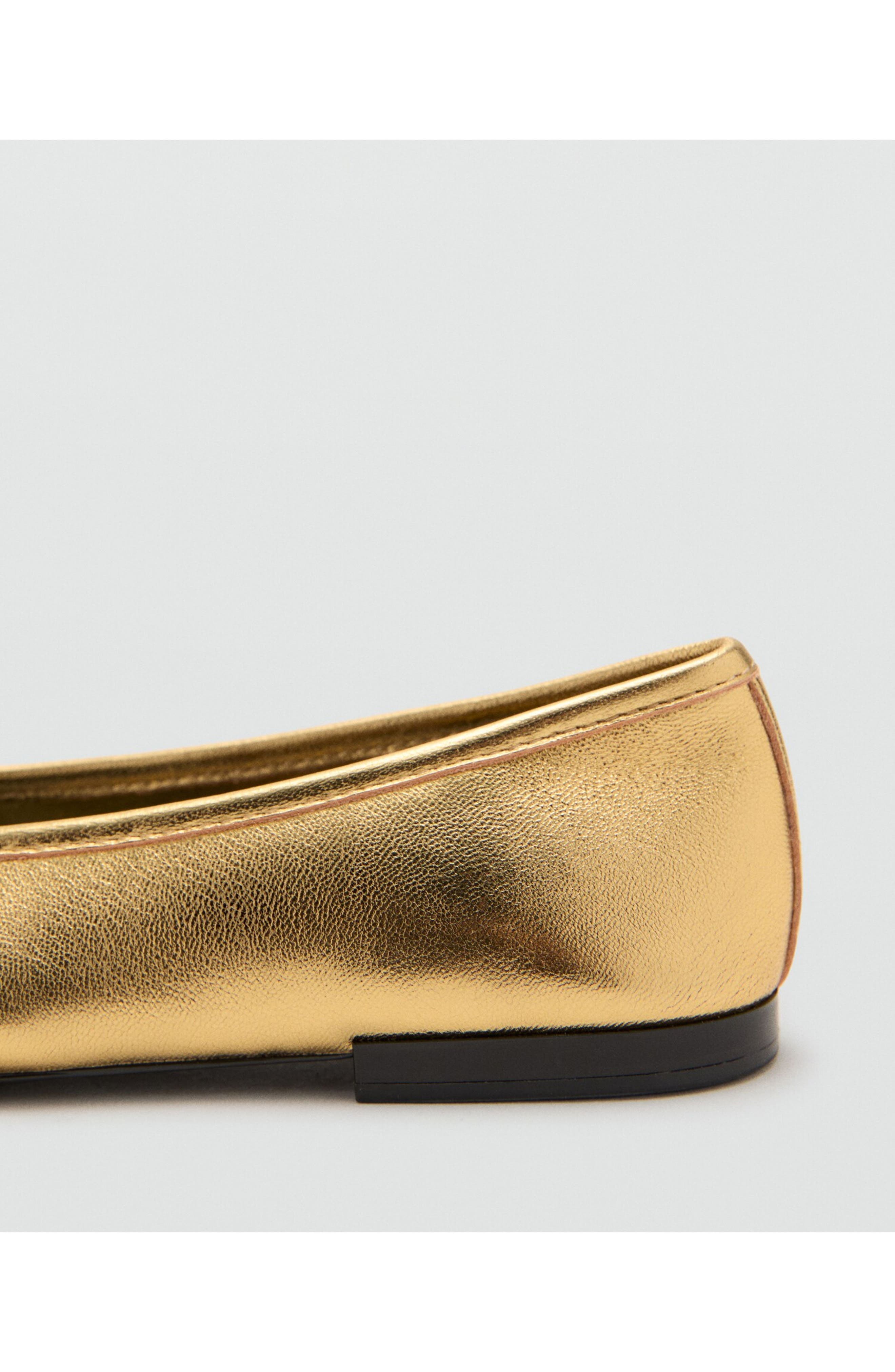 MANGO Ballet Flat, Alternate, color, Gold