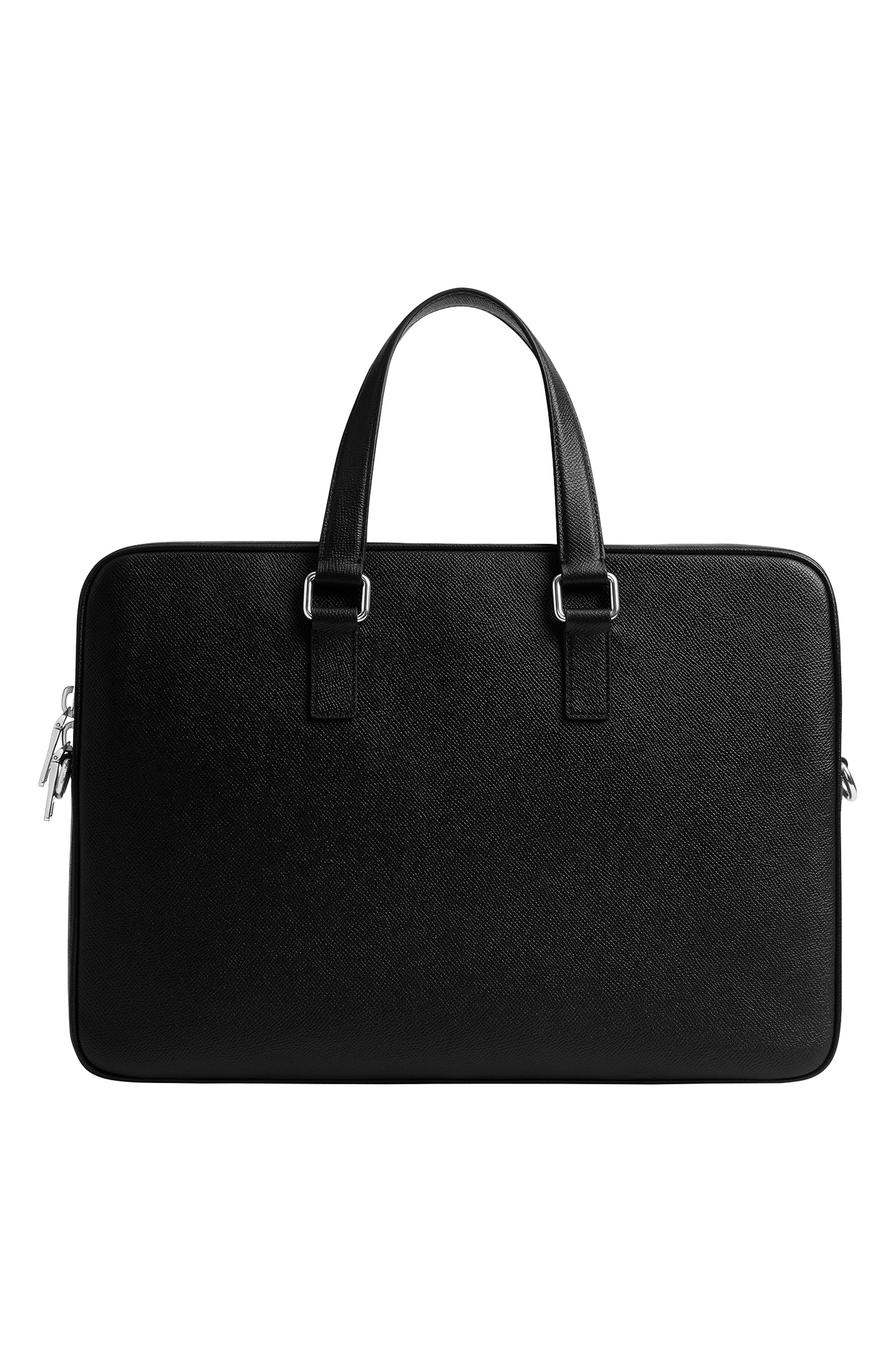 COACH Caden Leather Briefcase, Alternate, color, Black