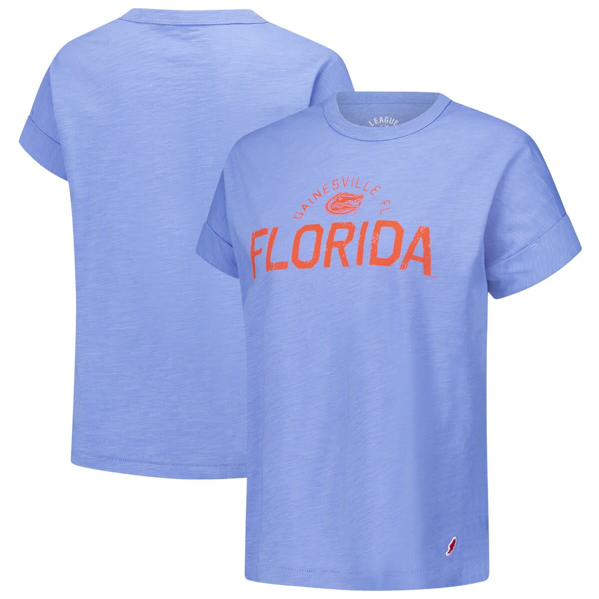 League Collegiate Wear Royal Florida Gators Slub Rolled Cuff T-shirt In Blue
