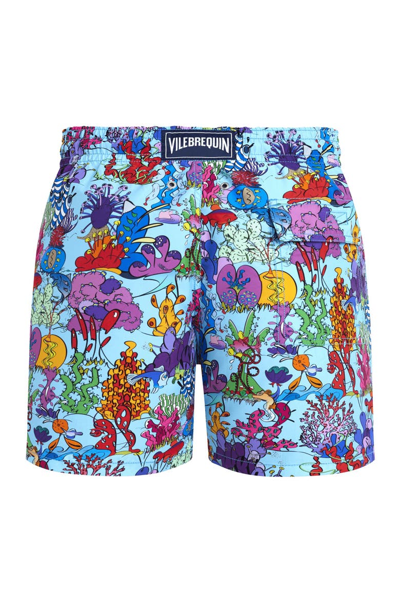 Men Swim Shorts Plantes Aquatiques, Alternate, color, blue topaz