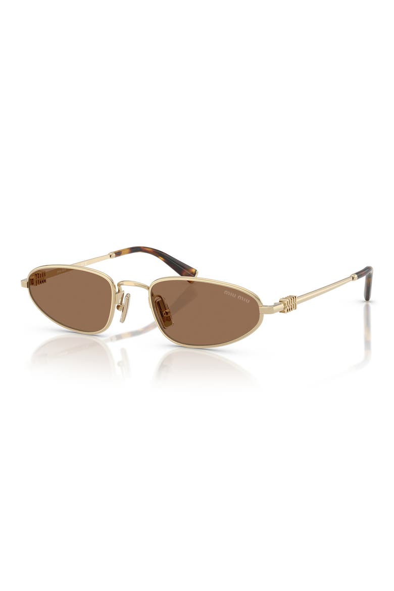 52mm Irregular Sunglasses, Alternate, color, PALE GOLD / DARK BROWN