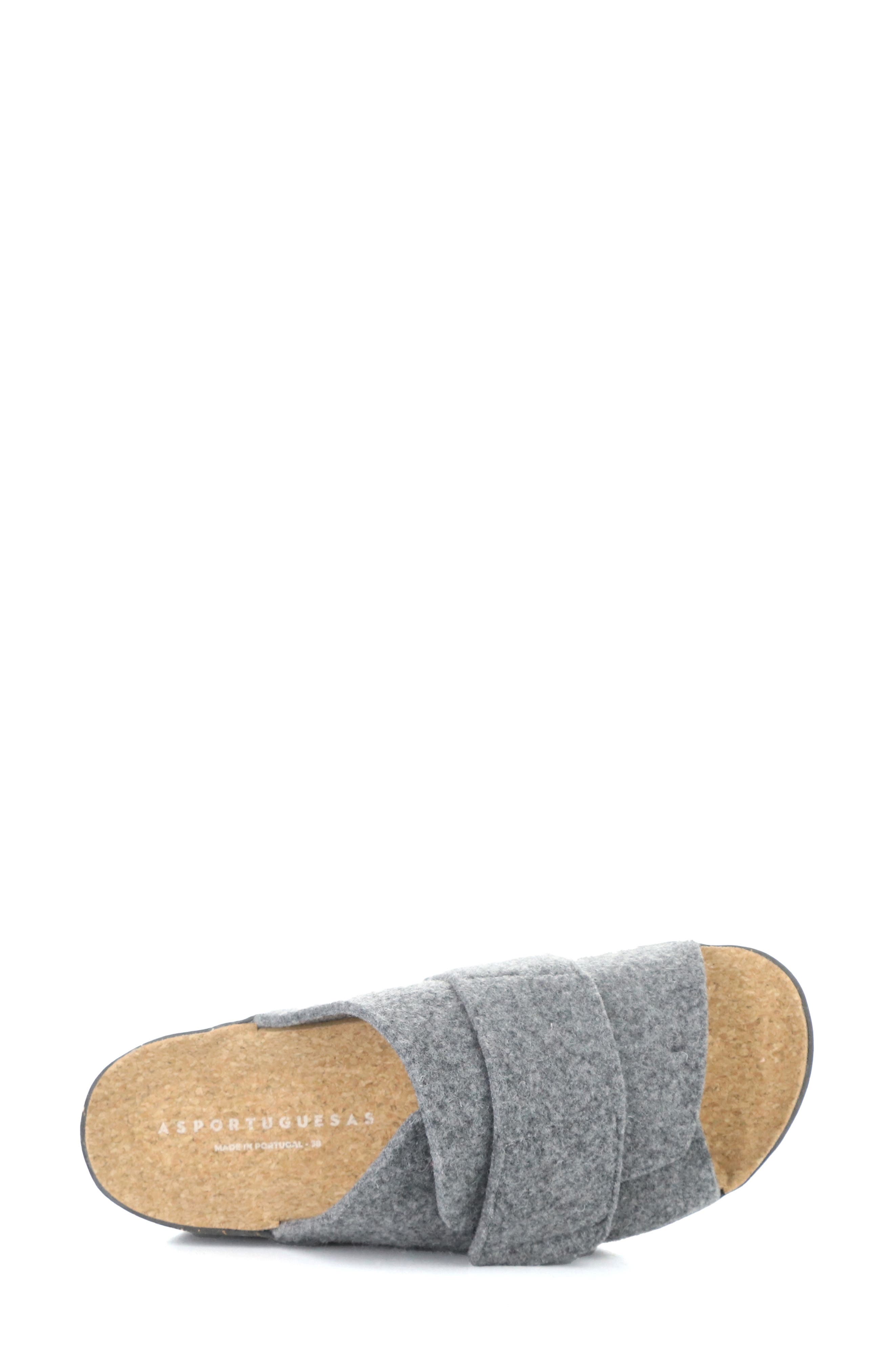 Asportuguesas by Fly London Clavi Wool Felt Slide Sandal, Alternate, color, Concrete Rewooly