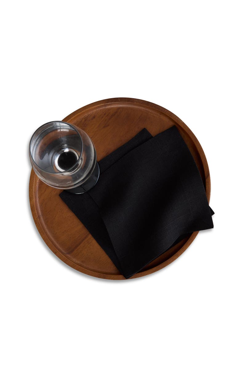 Solino Home Linen Cocktail Napkins - Sonoma, 6" x 6", Alternate, color, Black