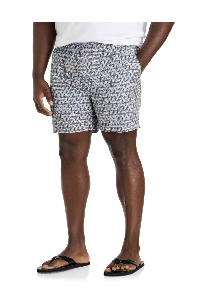 Tommy Bahama Big & Tall Naples Tile Pool Swim Trunks, Main, color, Summer Grey