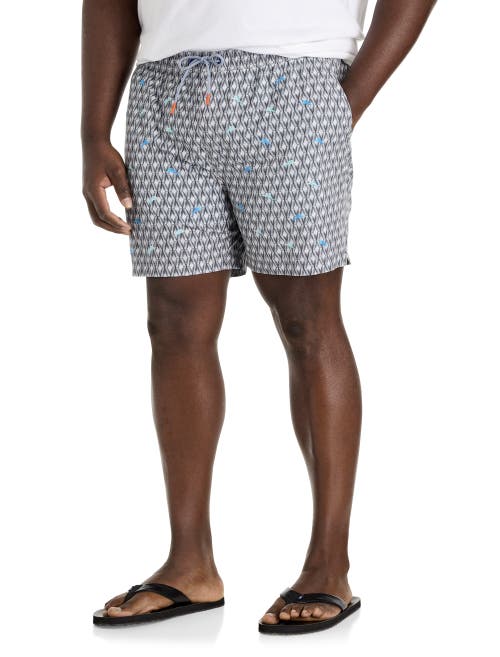 Tommy Bahama Big & Tall Naples Tile Pool Swim Trunks In Summer Grey