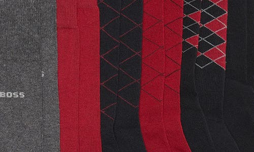 Hugo Boss Boss 6-pack Assorted Crew Socks Gift Box In Black