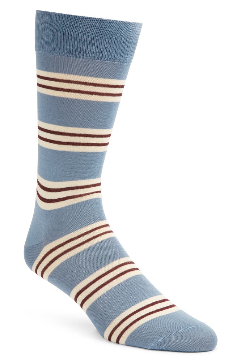 Simpson Cotton Blend Dress Socks, Main, color, LAGOON BLUE