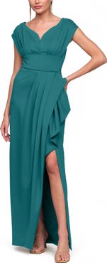 JS Collections Anissa Pleated Column Gown
