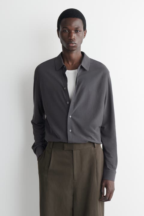 Draped Cotton-jersey Shirt