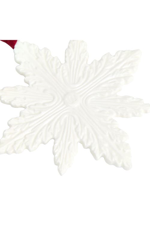 Wedgwood Festive Snowflake Bone China Ornament In White