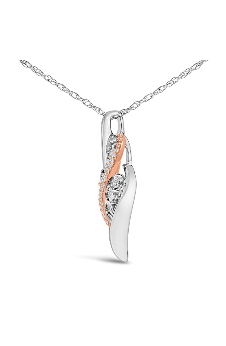 Haus of Brilliance 14k Rose Gold Plated Sterling Silver 1/10 Cttw Diamond Swirl Pendant Necklace, Alternate, color, White Gold Over Silver