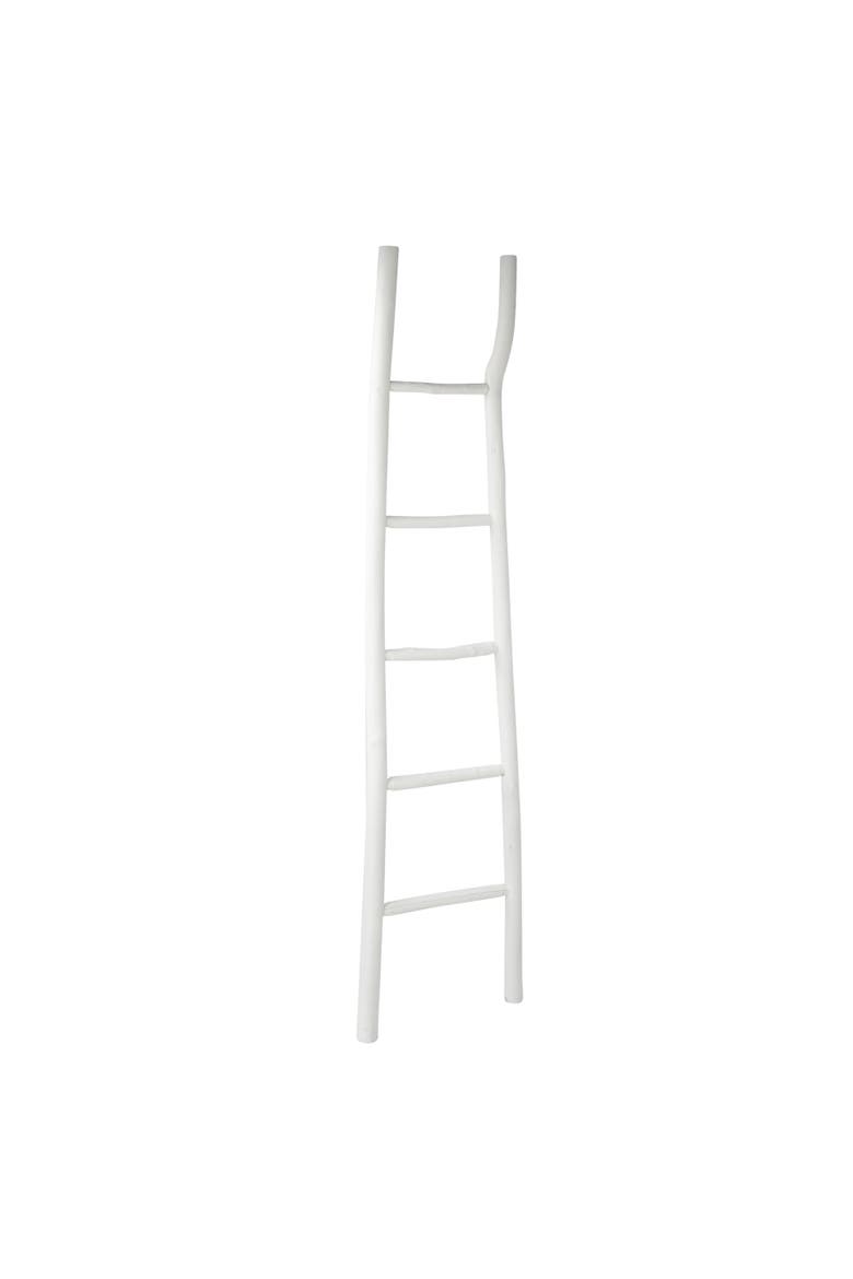Decorative Painted Wood Blanket Ladder, White, Main, color, White