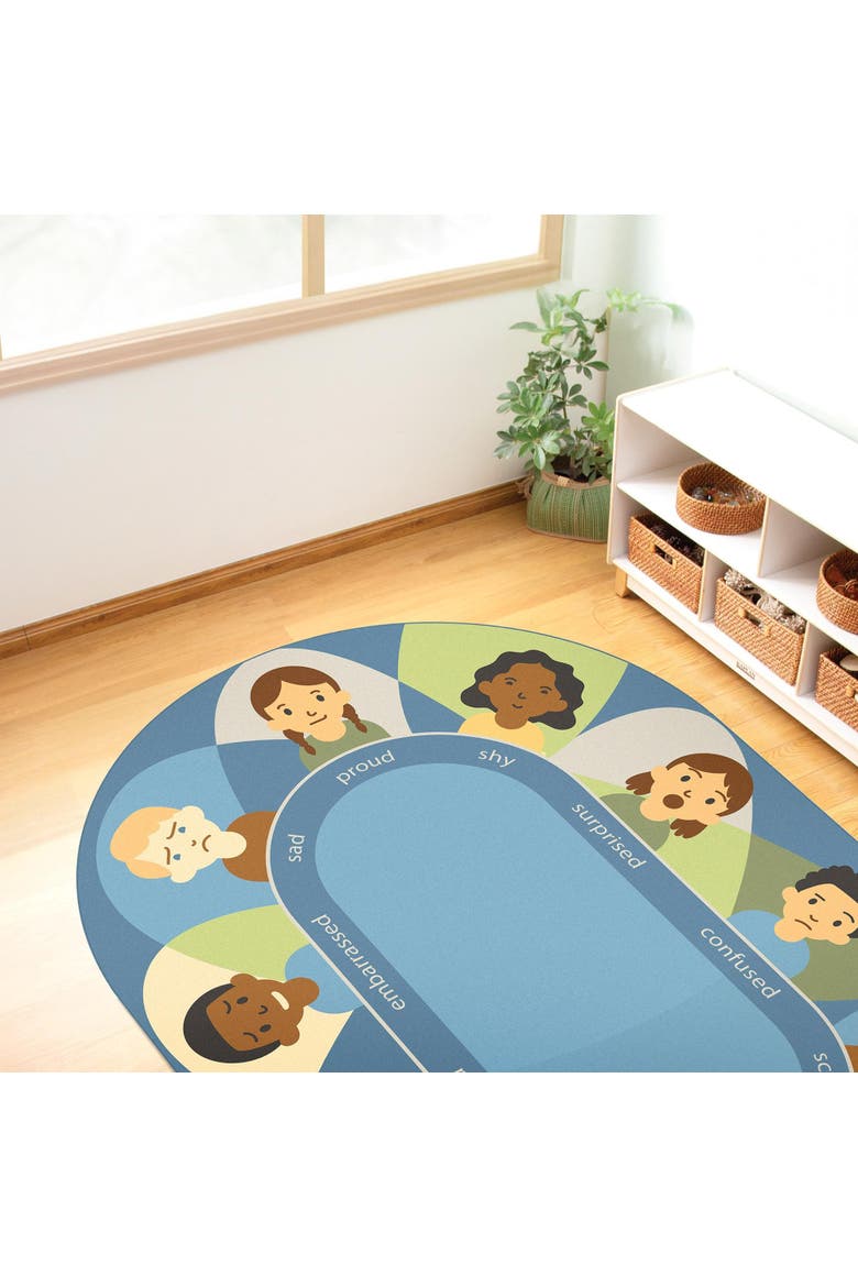 Social Emotional Carpet - 4' x 6' Oval, Alternate, color, Multicolored