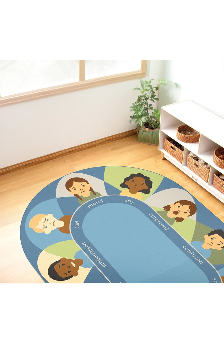 Kaplan Early Learning Company Social Emotional Carpet - 4' x 6' Oval, Alternate, color, Multicolored
