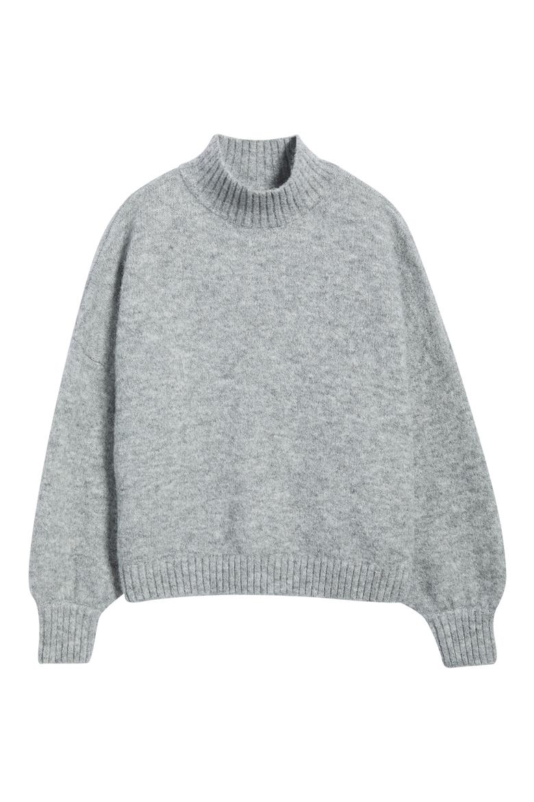 Audette Mock Neck Sweater, Main, color, HEATHER GREY