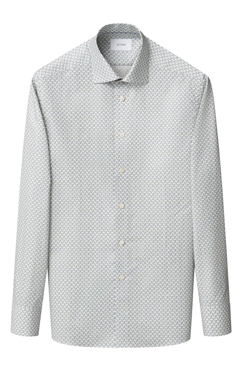 Eton Contemporary Fit Signature Twill Button-Up Shirt, Alternate, color, Medium Blue