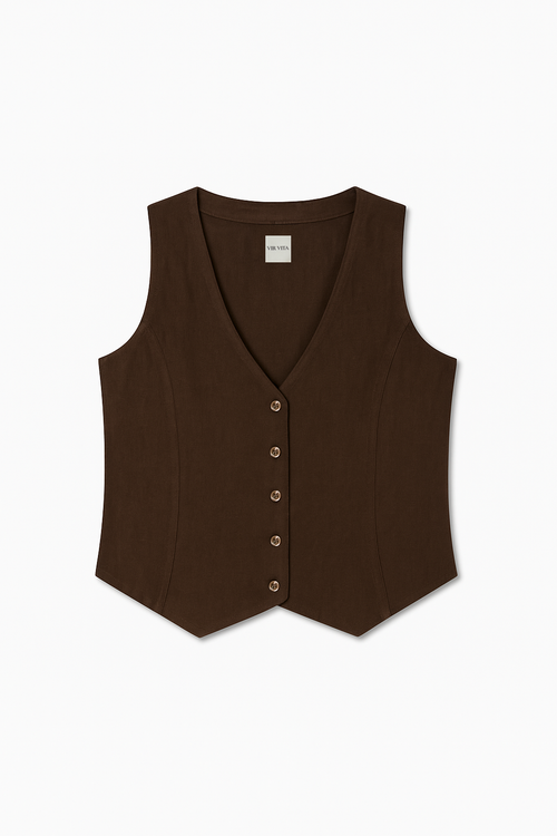 Vir Vita Violette Vest In Brown