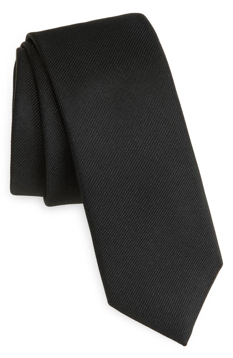 BOSS Silk Blend Tie, Main, color, Black
