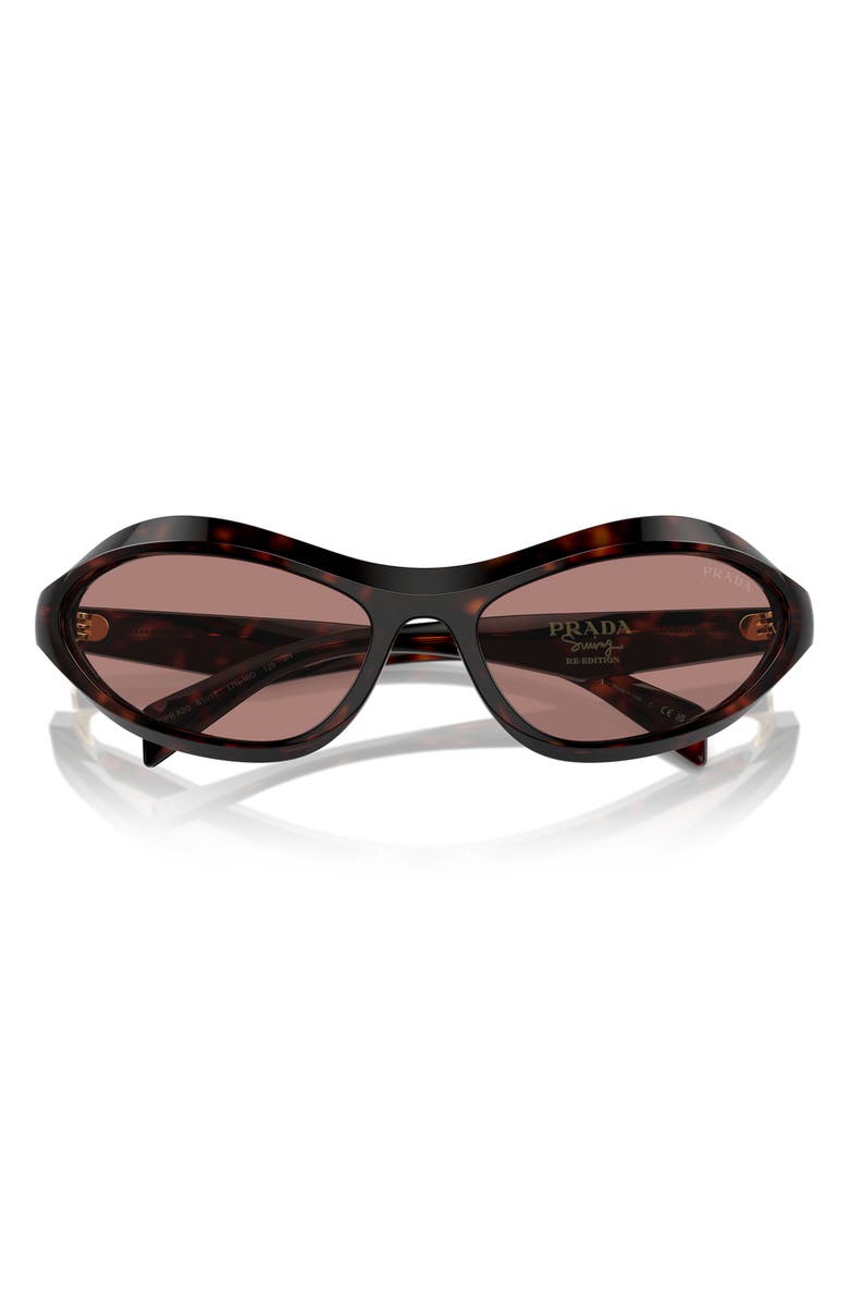 Prada 61mm Oval Sunglasses, Main, color, Lite Brown